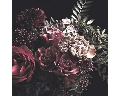 Glasbild Barock Flowers VI 20x20 cm