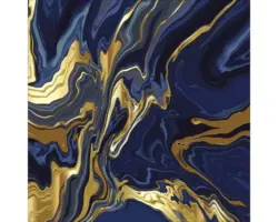 Glasbild Blue & Golden Marble 50x50 cm