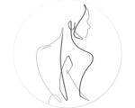 Hornbach Glasbild rund Line Art Woman Ø 20 cm