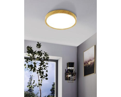 LED Deckenleuchte Musurita H 75 mm Ø 440 mm 34 W 3900 lm 3000 K warmweiß IP20 natur