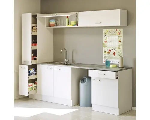 Funktionsmöbel Flex Well Lucca weiß 240 cm inkl. Spüle und Armatur