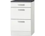 Hornbach Unterschrank Optifit Oslo weiß 50x84,8x60 cm mit 3 Laden