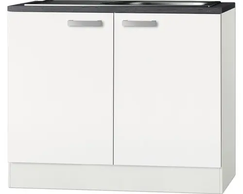Spülenunterschrank Optifit Oslo weiß 100x84,8x60 cm mit Drehtür