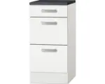 Hornbach Unterschrank Optifit Oslo weiß 4x84,8x60 cm mit 3 Laden