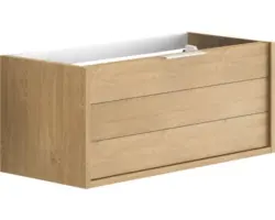 Waschbeckenunterschrank Allibert Sorento 47,2x120x46 cm ohne Waschbecken eiche hell Siphon zentriert