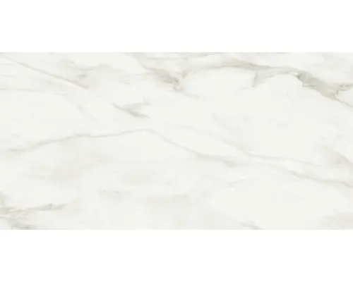 Feinsteinzeug Bodenfliese Eterna 60,0x120,0 cm weiß grau glänzend rektifiziert