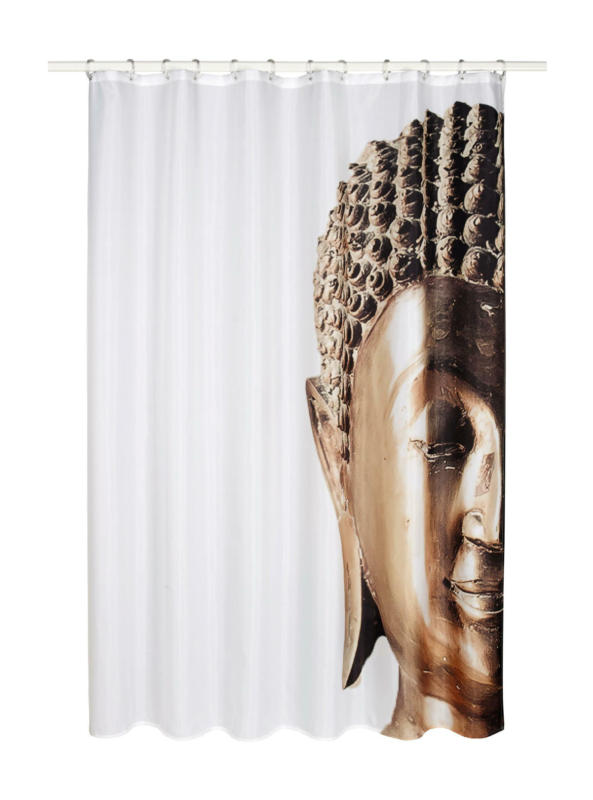 Duschvorhang Buddha Gold/Weiss 180x200cm