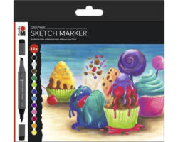 Marabu Sketch Marker Graphix 12er-Sortierung SUGARHOLIC