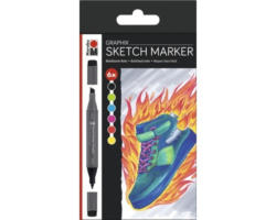 Marabu Sketch Marker Graphix 6er-Sortierung HEAT
