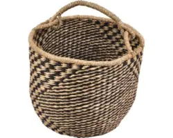 Pflanzkorb Seegrass Ø 37 cm H 30 cm schwarz