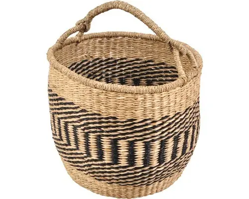 Pflanzkorb Lafiora Seegrass Ø 37 cm H 30 cm schwarz