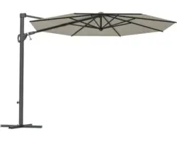 Sonnenschirm Ampelschirm Soluna Beaujeu mit Kurbelfunktion Ø 300 cm H 248 cm Polyester ecru
