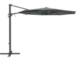 Hornbach Sonnenschirm Ampelschirm Soluna Beaujeu mit Kurbelfunktion Ø 300 cm H 248 cm Polyester dunkelgrau