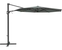 Sonnenschirm Ampelschirm Soluna Beaujeu mit Kurbelfunktion Ø 300 cm H 248 cm Polyester dunkelgrau