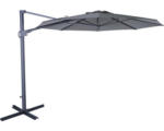 Hornbach Sonnenschirm Ampelschirm Soluna Beaujeu mit Kurbelfunktion Ø 300 cm H 251 cm Polyester dunkelgrau