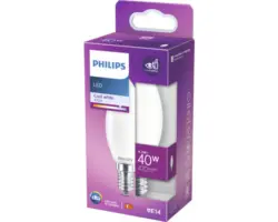 LED Lampe Philips E14/4,3W(40W) 470 lm 4000 K Kerzenform Neutralweiß Milchglas