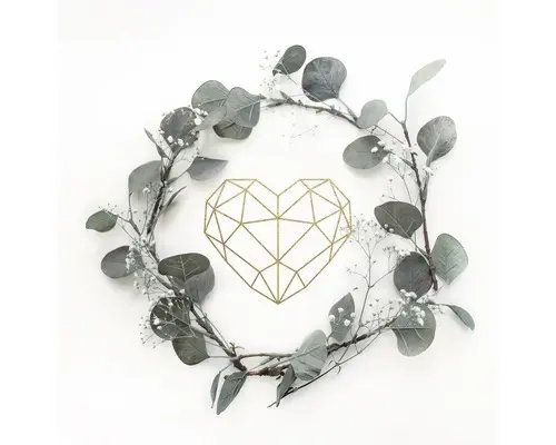 Glasbild Eucalyptus Wreath II 20x20 cm