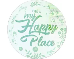 Glasbild rund My Happy Place Ø 30 cm