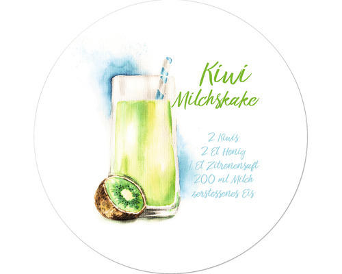 Glasbild rund Kiwi Shake Ø 30 cm