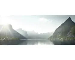 Glasbild Bergsee I 50x125 cm