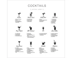 Glasbild Different Cocktails 30x30 cm