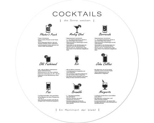 Glasbild rund Different Cocktails Ø 50 cm