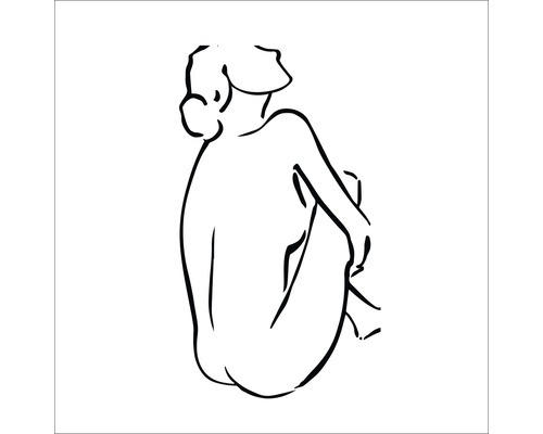 Glasbild Figure Lines V 20x20 cm