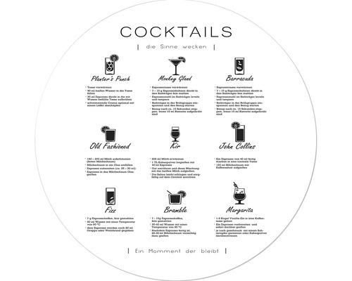 Glasbild rund Different Cocktails Ø 30 cm