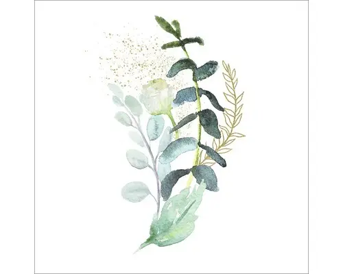 Glasbild Leaves V 20x20 cm