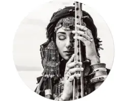 Glasbild rund Boho Girl Ø 50 cm