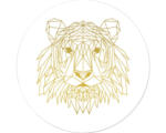 Hornbach Glasbild rund Gold Polygon Lion Ø 50 cm