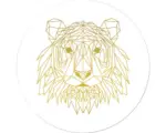 Hornbach Glasbild rund Gold Polygon Lion Ø 50 cm