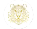 Hornbach Glasbild rund Gold Polygon Lion Ø 20 cm
