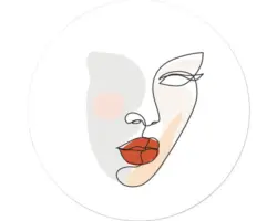 Glasbild rund Face Lines IV Ø 30 cm