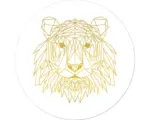 Hornbach Glasbild rund Gold Polygon Lion Ø 30 cm