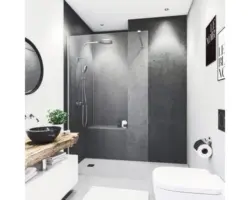 Duschrückwand Breuer Decodesign 1000x2100x3 mm Dekor Stein hochglanz anthrazit