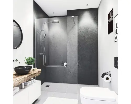 Duschrückwand Breuer Decodesign 1000x2100x3 mm Dekor Stein hochglanz anthrazit