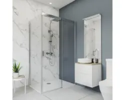 Duschrückwand Breuer Decodesign Soft-Touch 1000x2100x3 mm Dekor Marmor schwarz-weiß