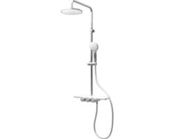 Duschsäule Schulte Modern Rain IIl White Style D9692804 02 rund mit Ablage und Thermostat chrom/weiß