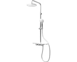 Duschsäule Schulte Modern Rain IIl White Style D9692804 02 rund mit Ablage und Thermostat chrom/weiß