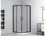 Hornbach Runddusche mit Schiebetür Form & Style Moorea black 900x900x1950 mm Echtglas Klar hell matt schwarz