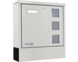 Wandbriefkasten Rottner Lago inox 305x330x97 mm edelstahl