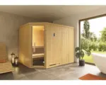 Hornbach Elementsauna Weka Varberg Eck GT inkl. 7,5 kW Bio Ofen u.digitaler Steuerung ohne Fenster mit graphitfarbiger Ganzglastüre