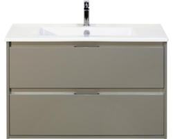 Waschbeckenunterschrank Sanox Porto Keramik 57x91x51 cm mit Keramikwaschbecken cubanit grey