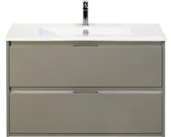 Waschbeckenunterschrank Sanox Porto Keramik 57x91x51 cm mit Keramikwaschbecken cubanit grey