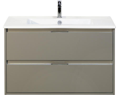 Waschbeckenunterschrank Sanox Porto Keramik 57x91x51 cm mit Keramikwaschbecken cubanit grey