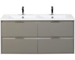 Waschbeckenunterschrank Sanox Porto Keramik 57x121x51 cm mit Doppel-Keramikwaschbecken 4 Schubladen cubanit grey