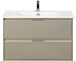 Hornbach Waschbeckenunterschrank Sanox Porto Keramik 57x91x51 cm mit Keramikwaschbecken kieselgrau