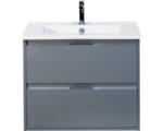 Hornbach Waschbeckenunterschrank Sanox Porto Keramik 57x71x51 cm mit Keramikwaschbecken eisgrün