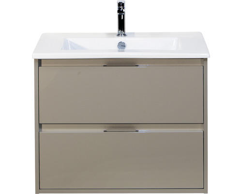 Waschbeckenunterschrank Sanox Porto Keramik 57x71x51 cm mit Keramikwaschbecken cubanit grey